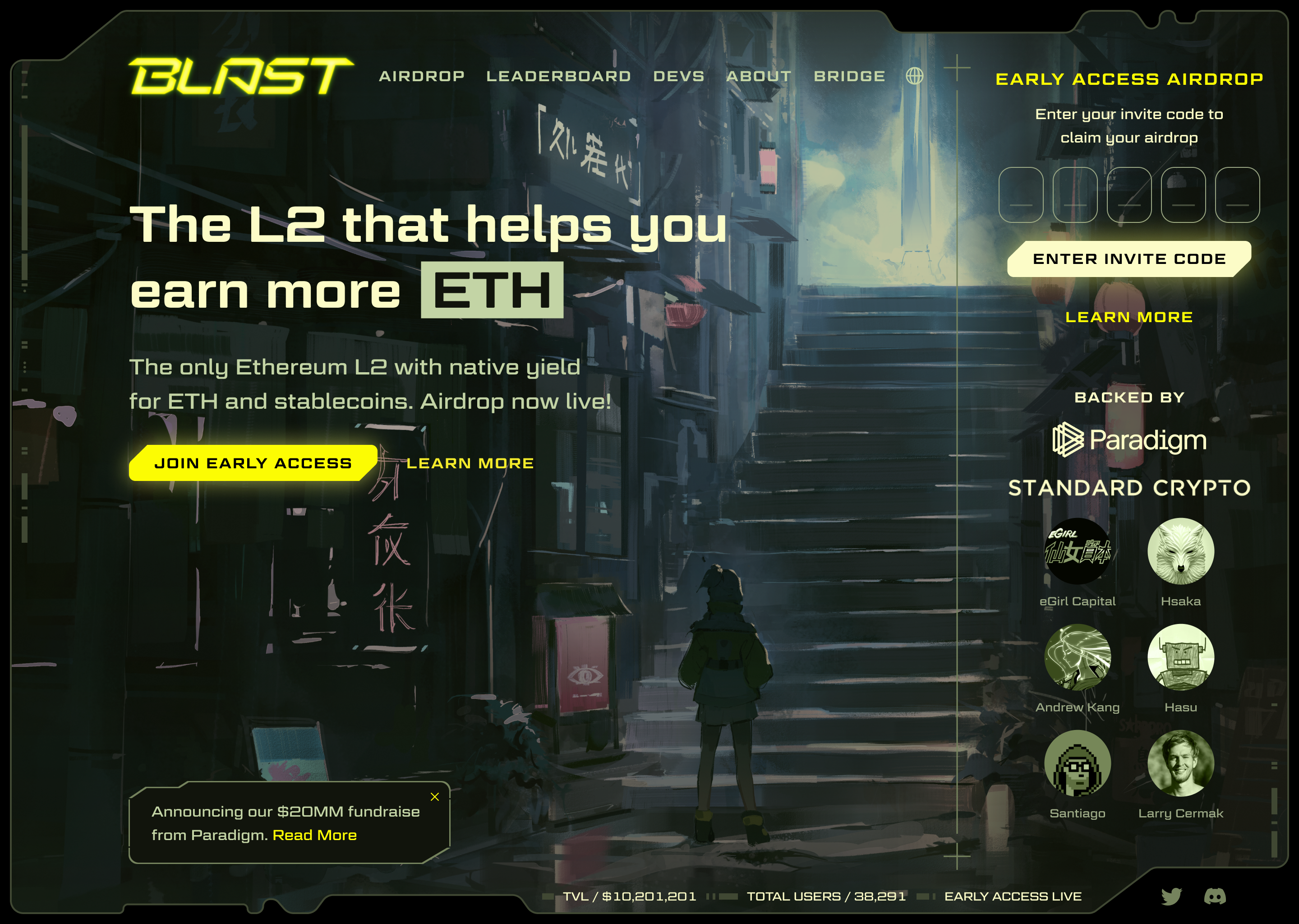 Blast landing page