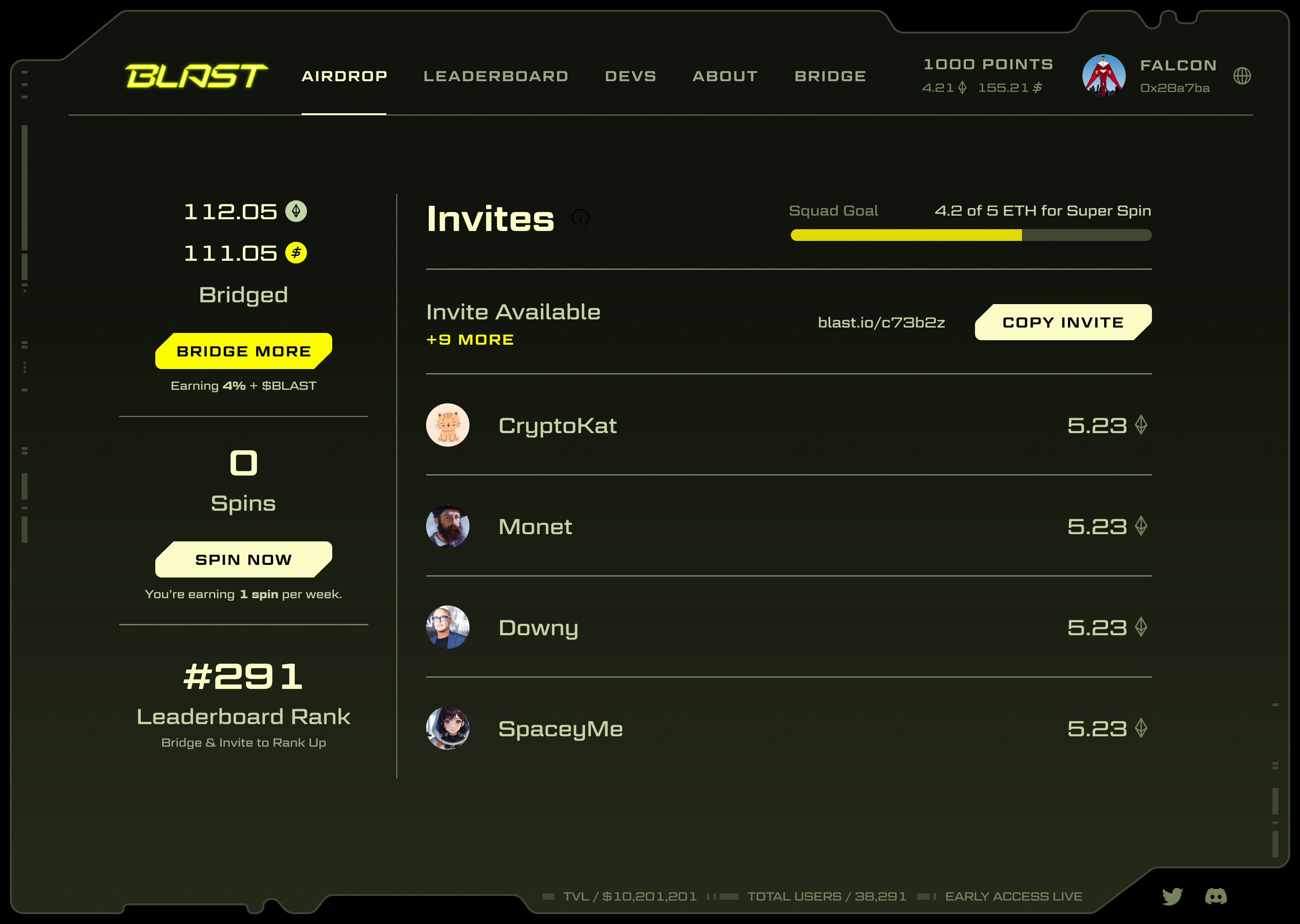 Blast claim an invite