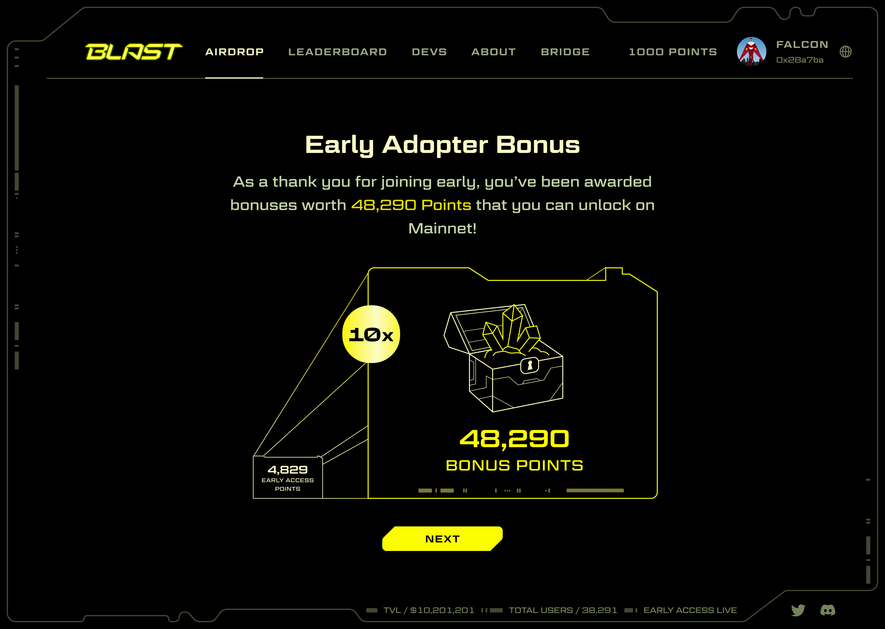 Blast early adopter bonus