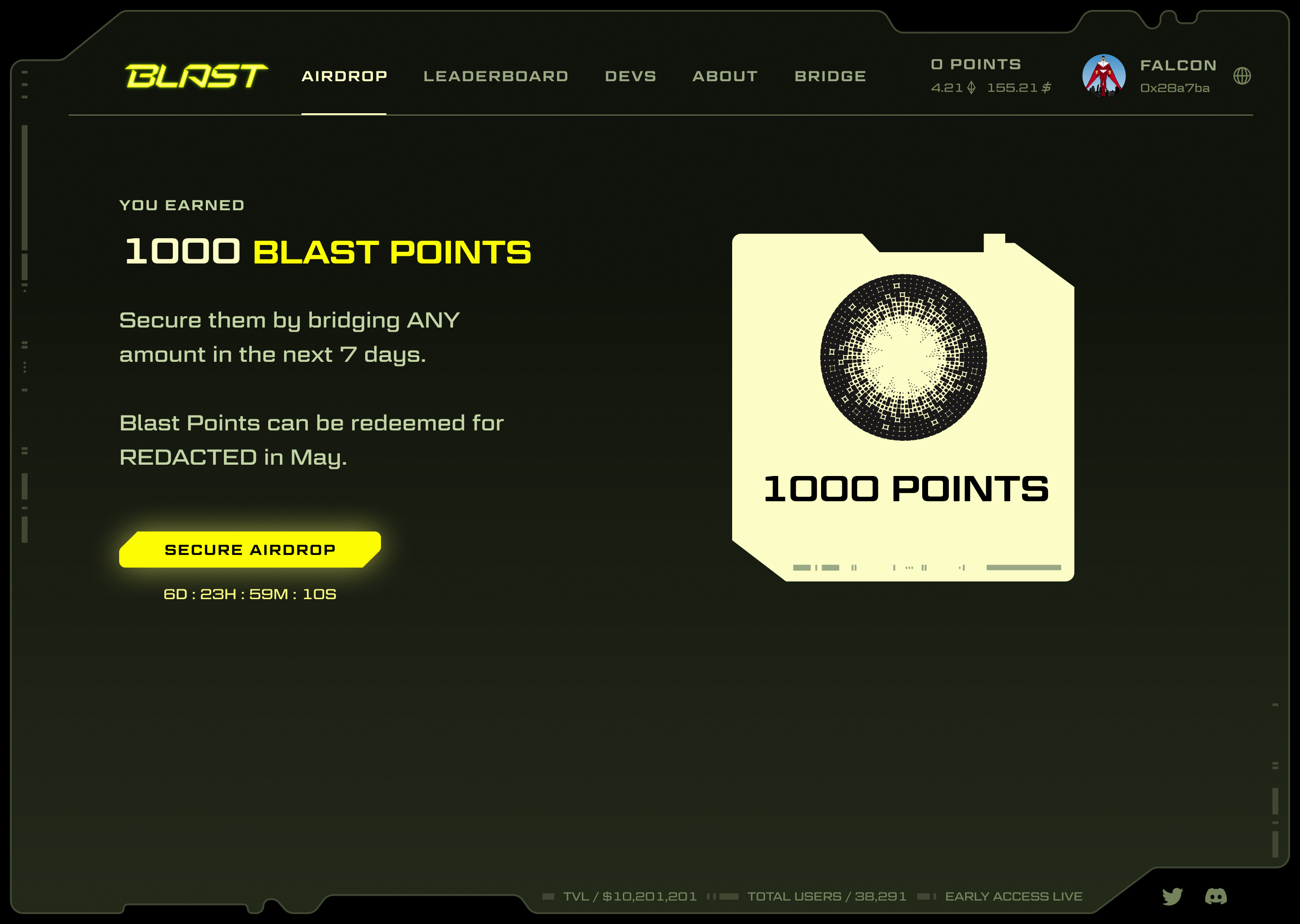 Blast secure 1000 points