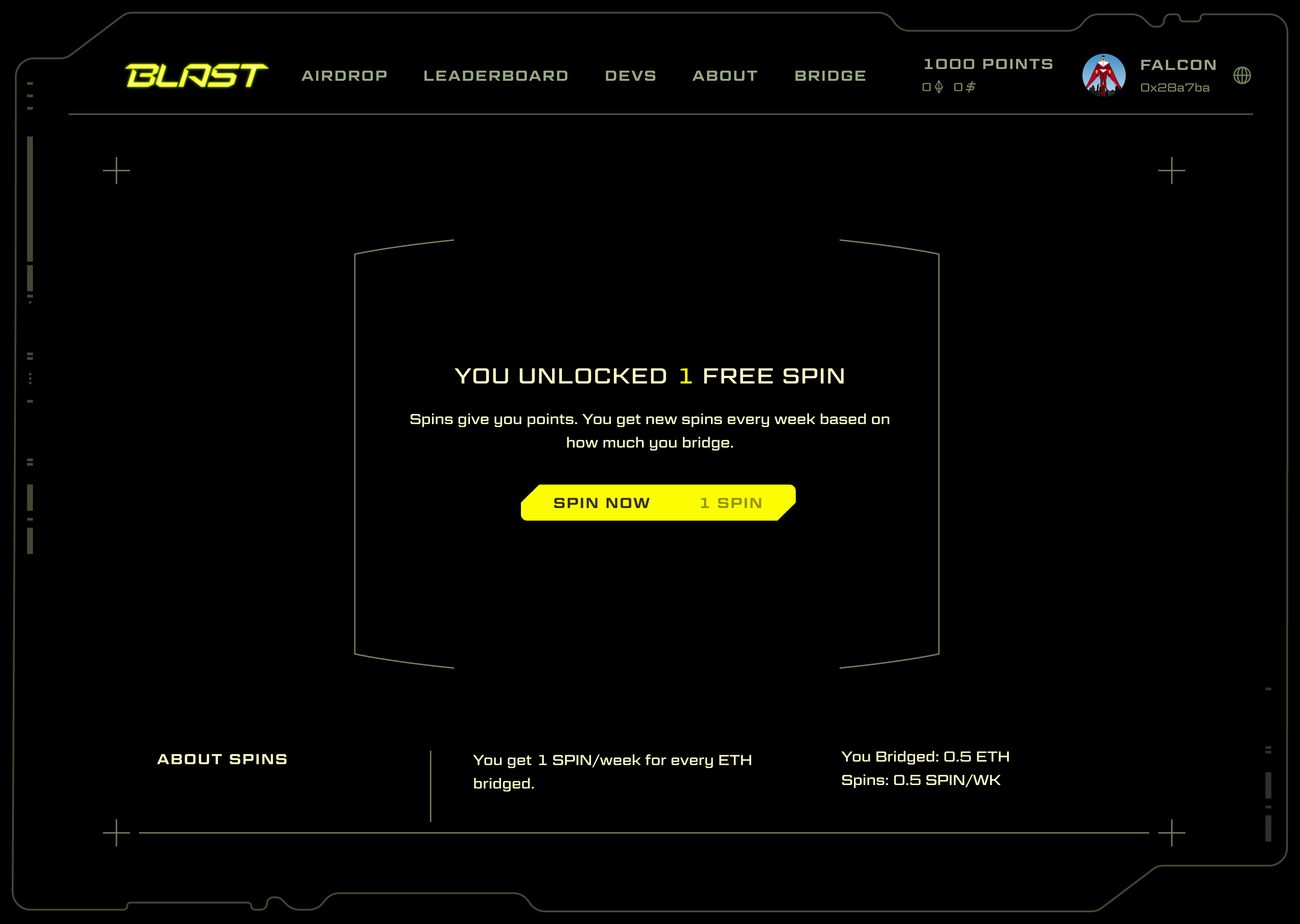 Blast free spin unlocked