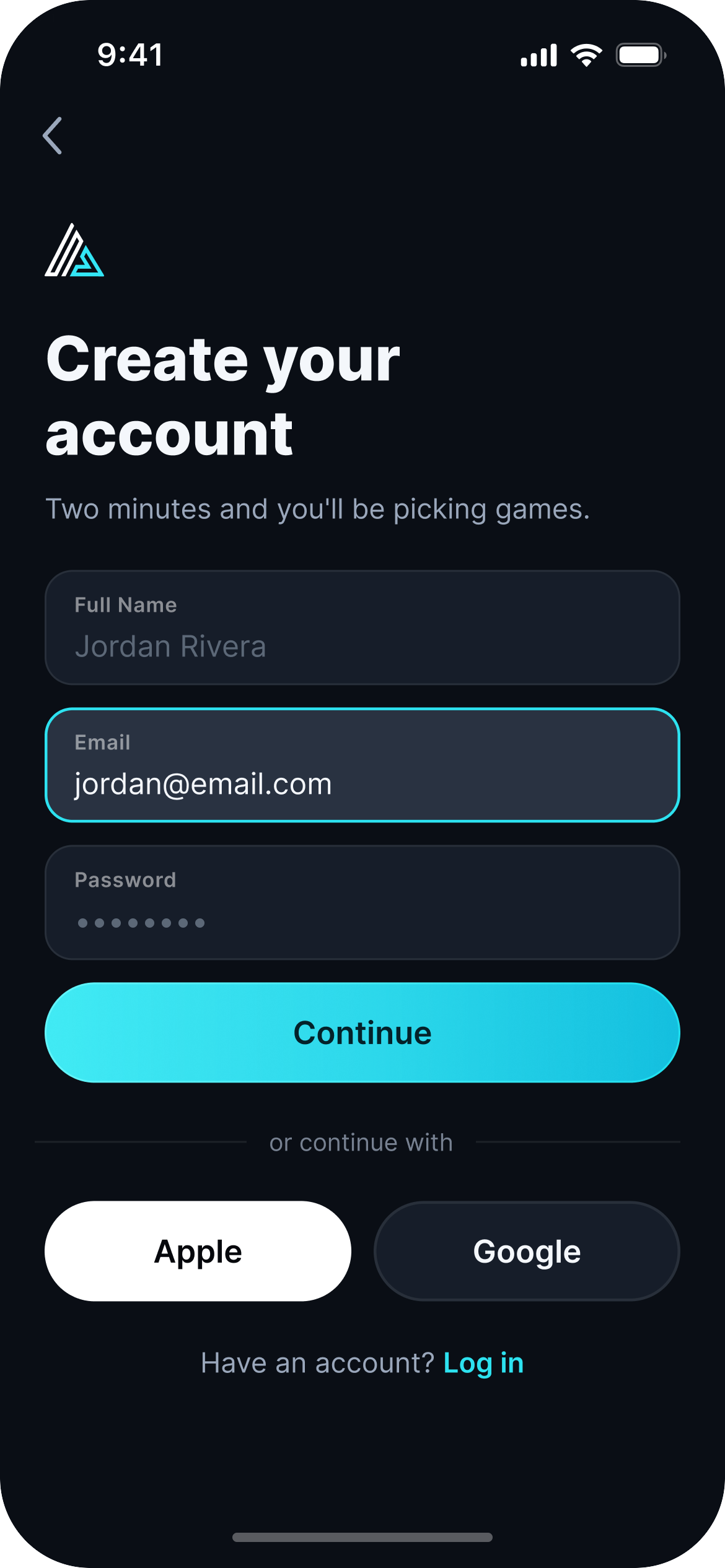 Sportsvote create account