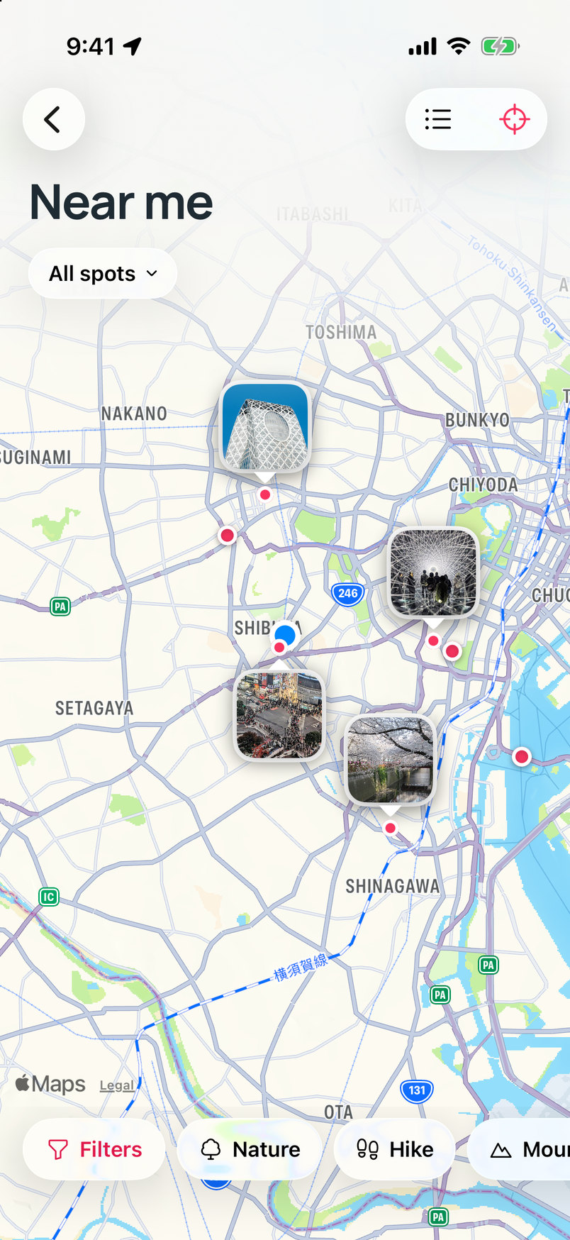 Near me, in Tokyo: the photo spots around you, from the Cocoon Tower to Shibuya Crossing and the Meguro River